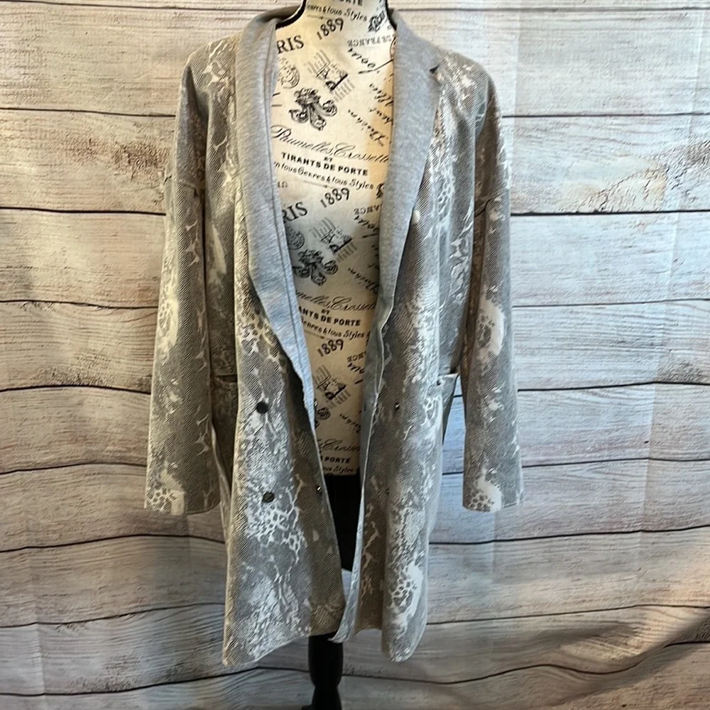 Coster Copenhagen Long Blazer Faux Python Snake Print Relaxed Fit Size 36 Small